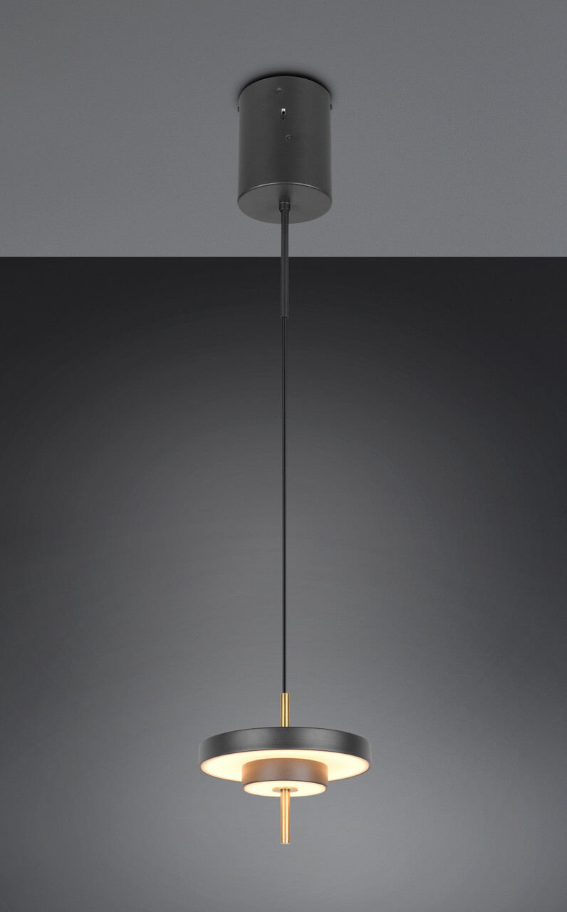 Lustra Keaton, TRIO, 20x150 cm, 10W, 1x SMD, metal, negru/auriu - imagine 7